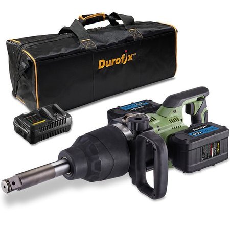 DUROFIX 60V Cordless 1" Brushless Extended Anvil Jumbo Impact Wrench Kit with 2 Batteries RI60176E-P2